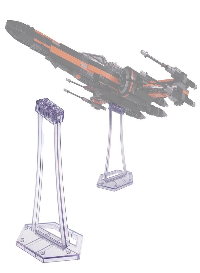 حامل عرض BrickVisions لـ LEGO 75393 9493 75273 75301 75102 75218 X-wing Starfighter، 75347 TIE Bomber، 75316 Mandalorian Starfighter Kit، عرض بزاوية، حامل عرض بلاستيكي شفاف فقط. - Image 1
